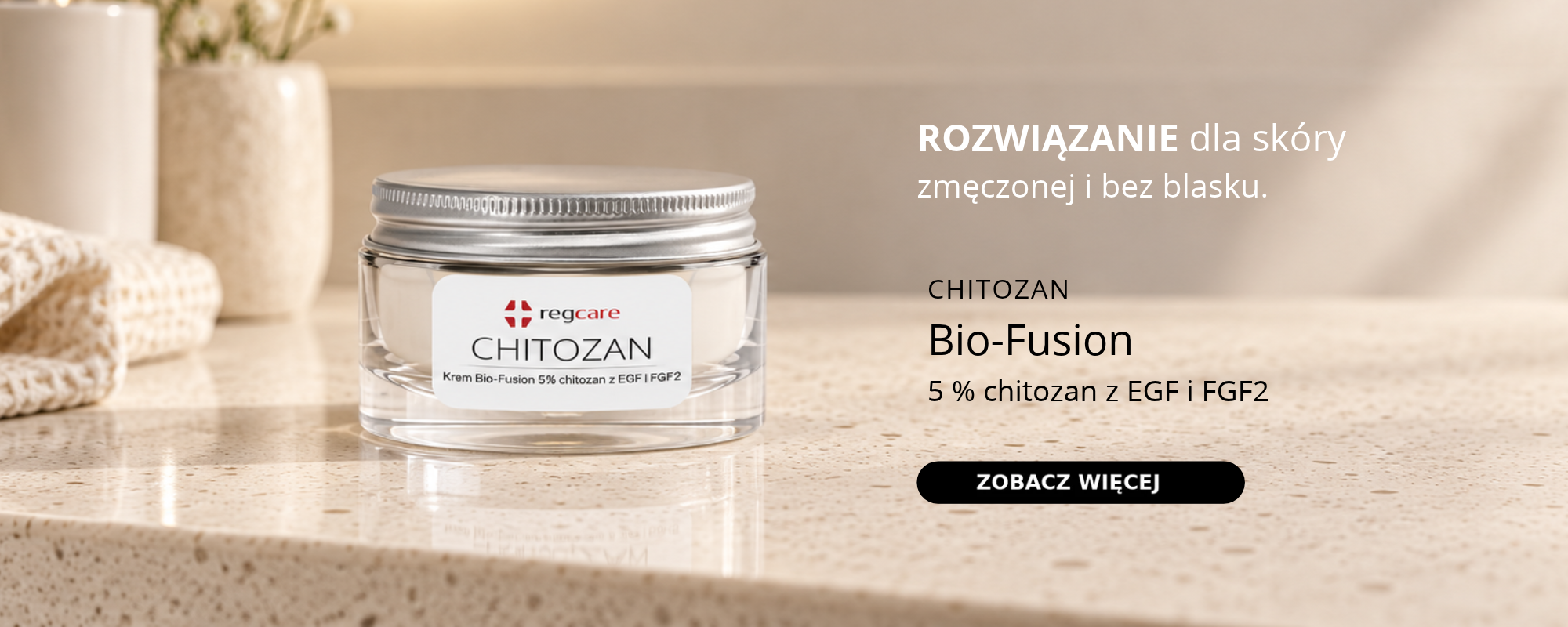 krem dla skóry dojrzałej z chitozanem, czynnikami wzrostu egf i fgf2