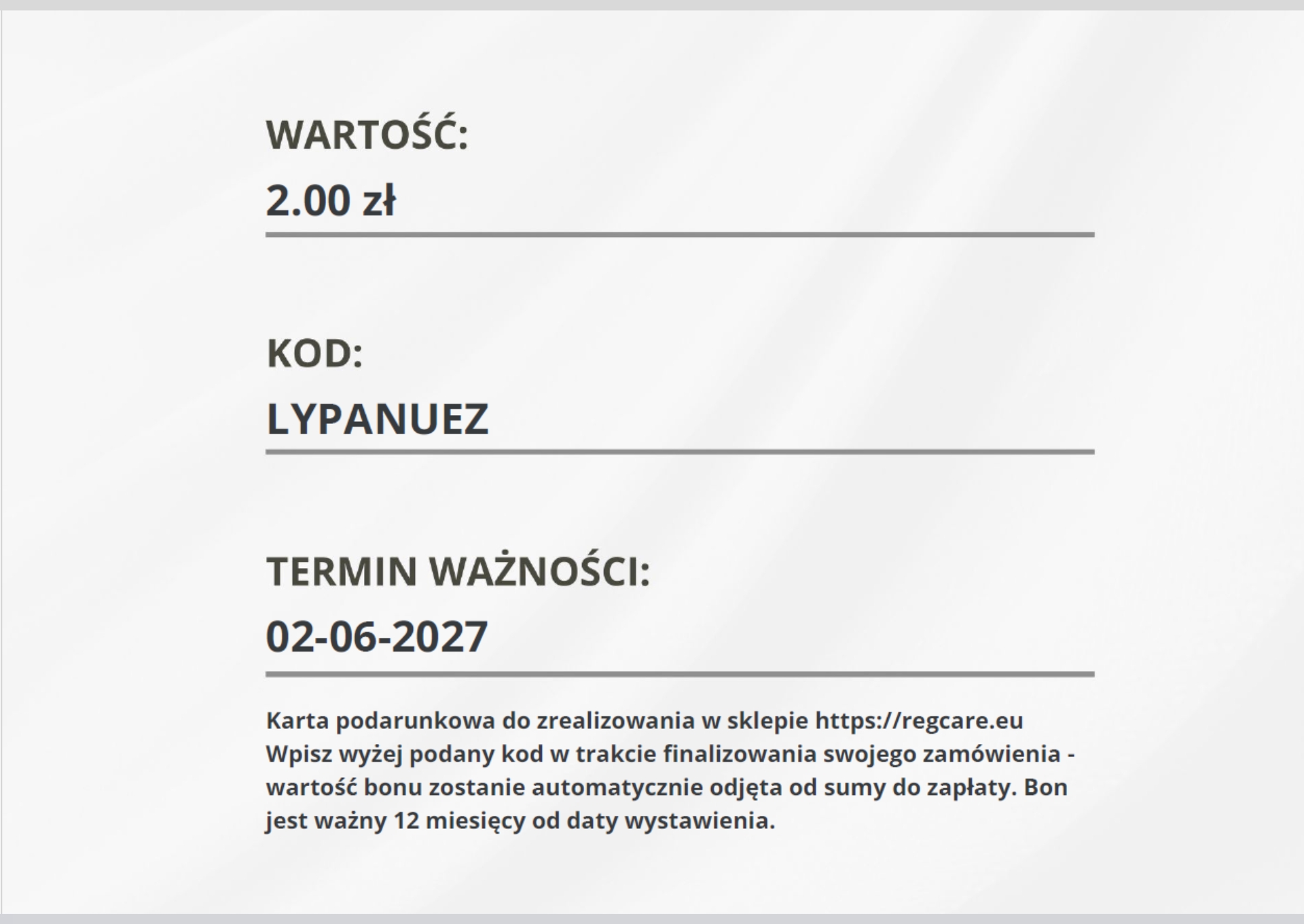 karta podarunkowa